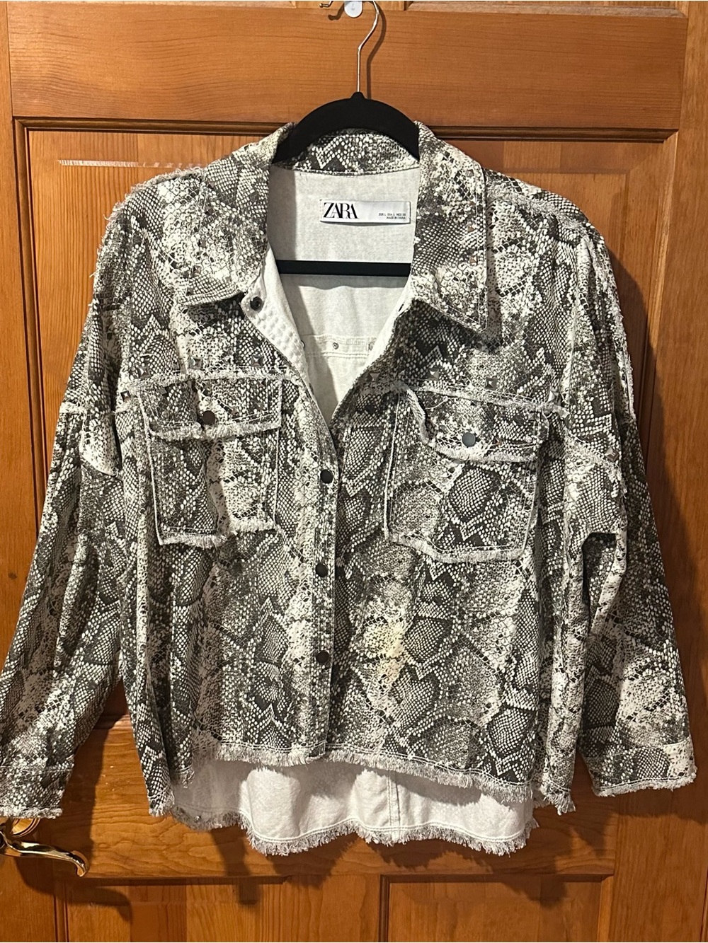 ZARA Studded Snake Print Jacket